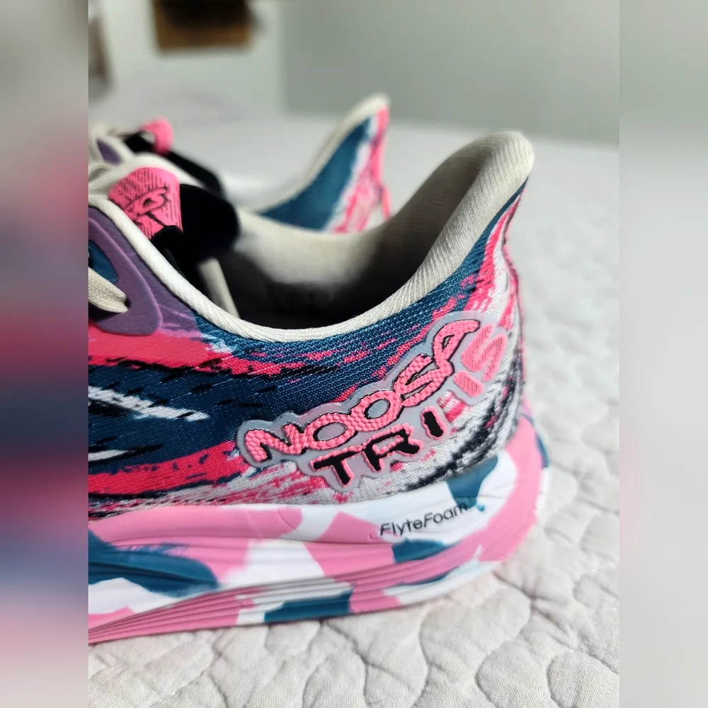 Asics Pink Blue White Racing Running Shoes